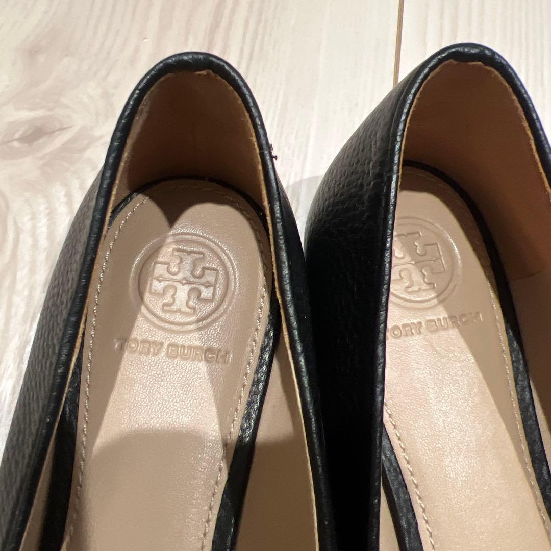 フ*マ様 TORY BURCH トリーバーチブラック フラットシューズ8 24.