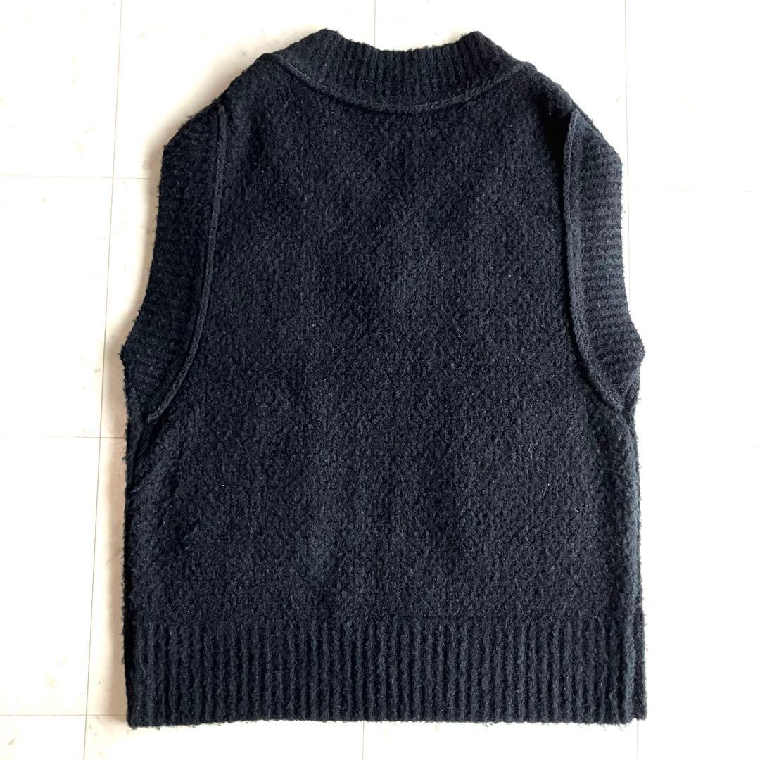 Curensology ツイーディーヤーンニットベスト ブラック