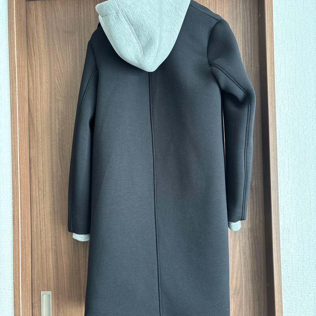 ZARA ブラック デタッチャブルフード コントラストコート