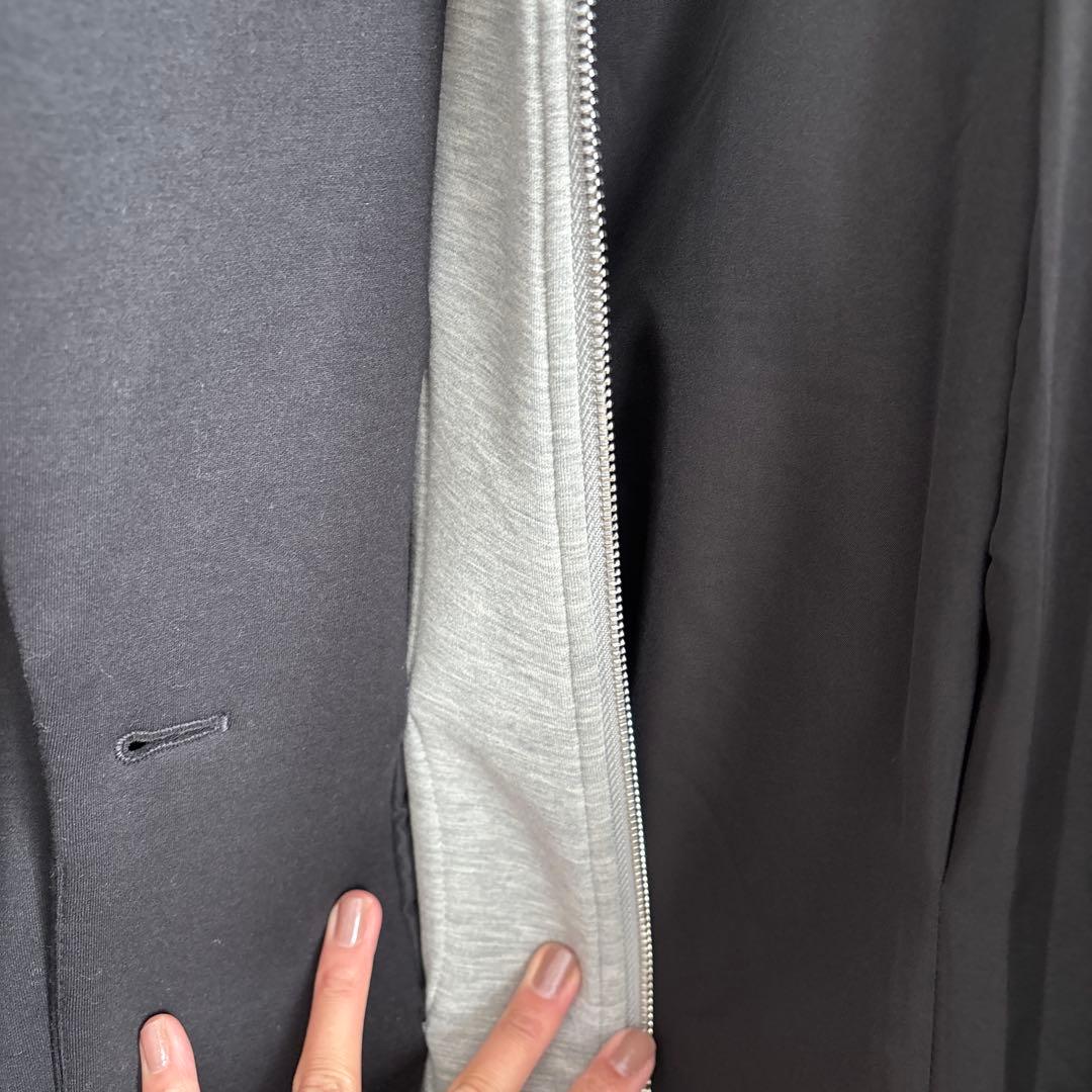 ZARA ブラック デタッチャブルフード コントラストコート