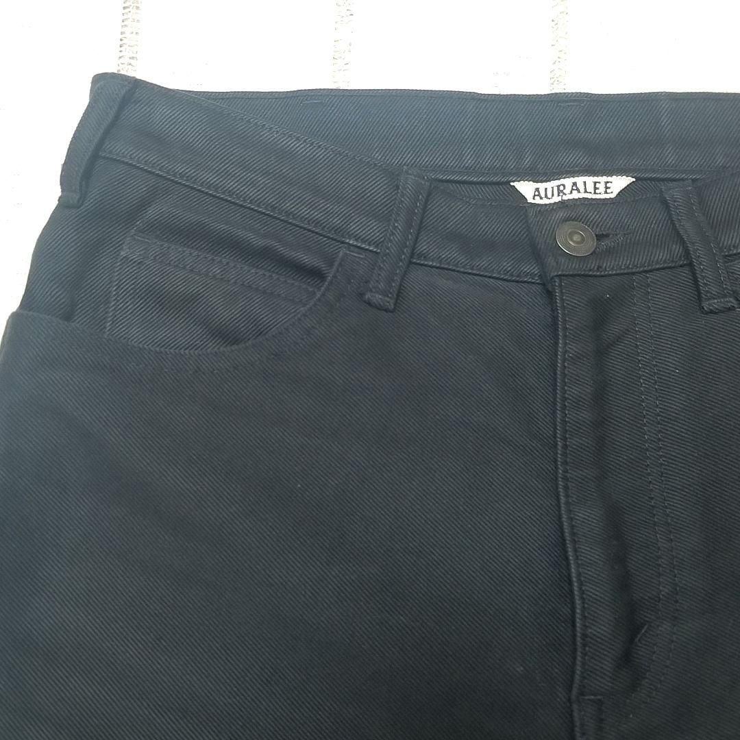 【美品】AURALEE フィンクスモールスキンパンツ ブラック 4