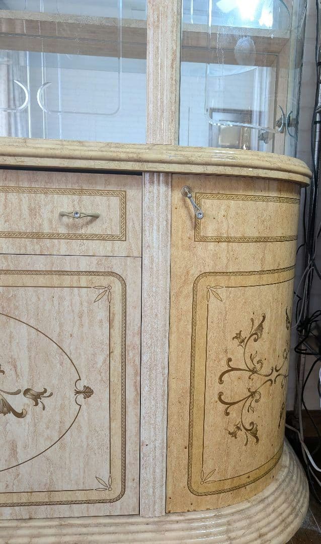 【訳あり】大型 飾り棚 ガラスキャビネット 食器棚