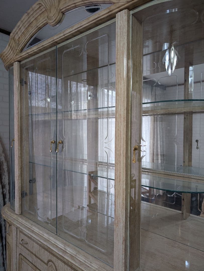 【訳あり】大型 飾り棚 ガラスキャビネット 食器棚