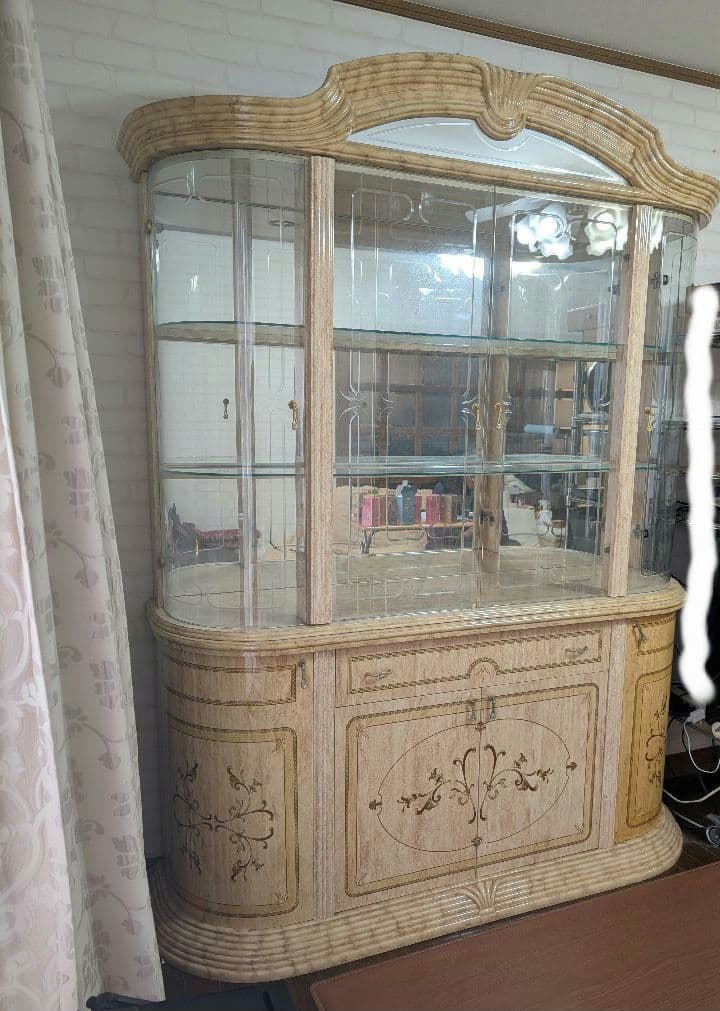 【訳あり】大型 飾り棚 ガラスキャビネット 食器棚