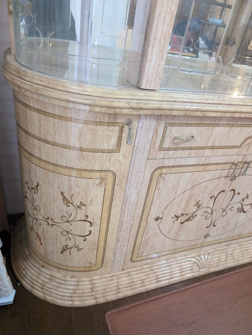 【訳あり】大型 飾り棚 ガラスキャビネット 食器棚