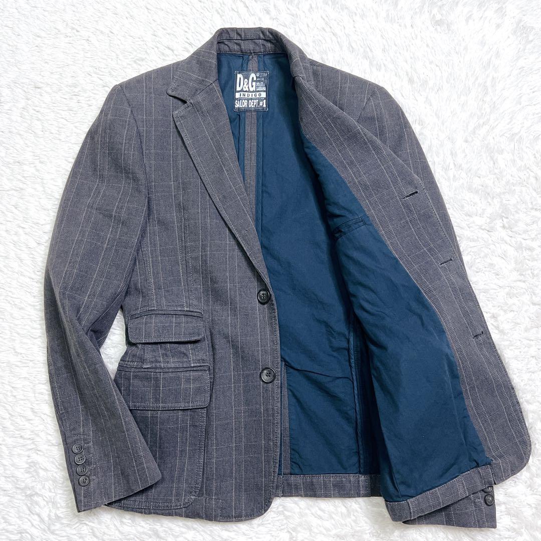 【美品】D&G ドルガバ INDIGO デニム テーラードジャケット イタリア製