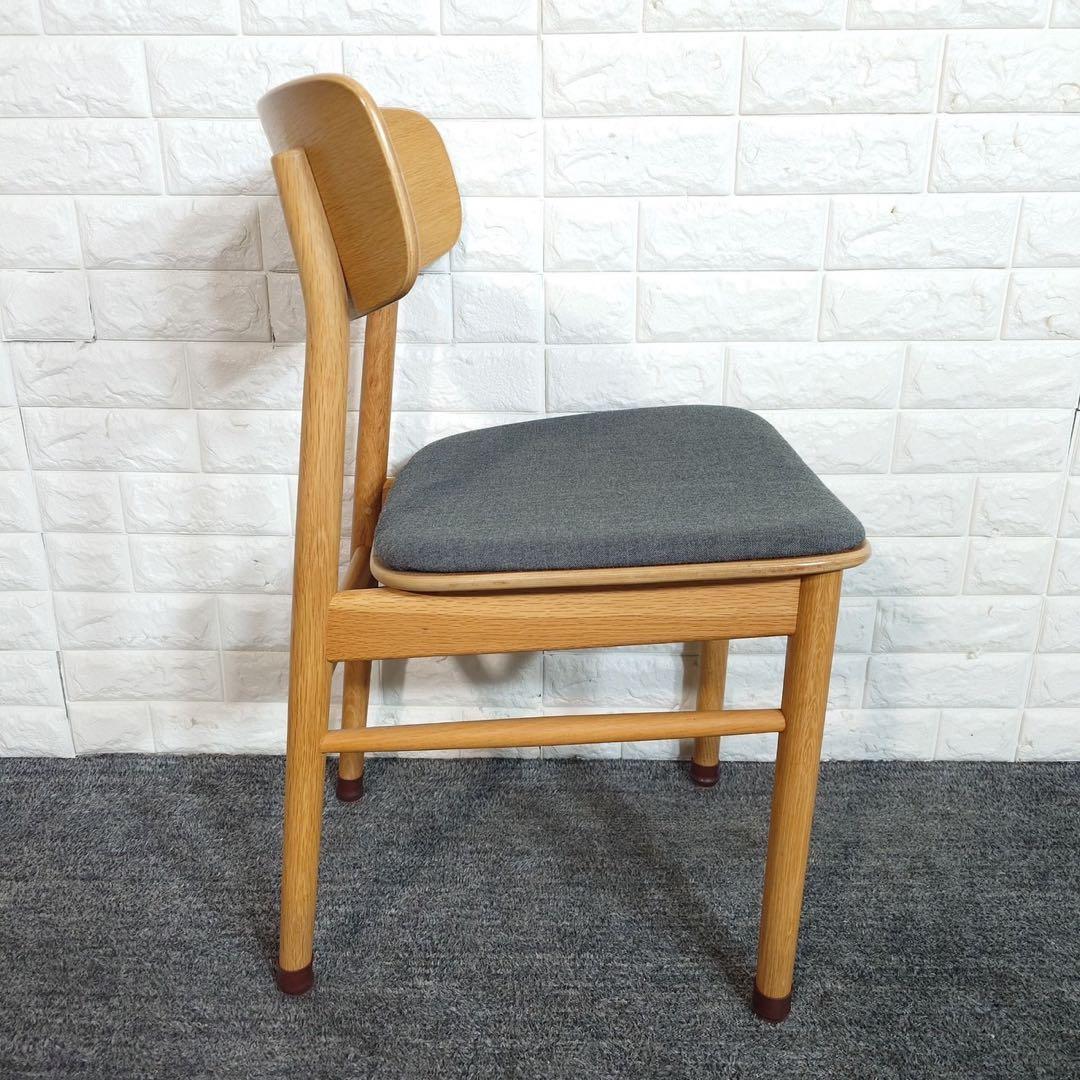 無印良品 ラウンドチェア 布座 オーク材 ダイニングチェア 椅子 D087