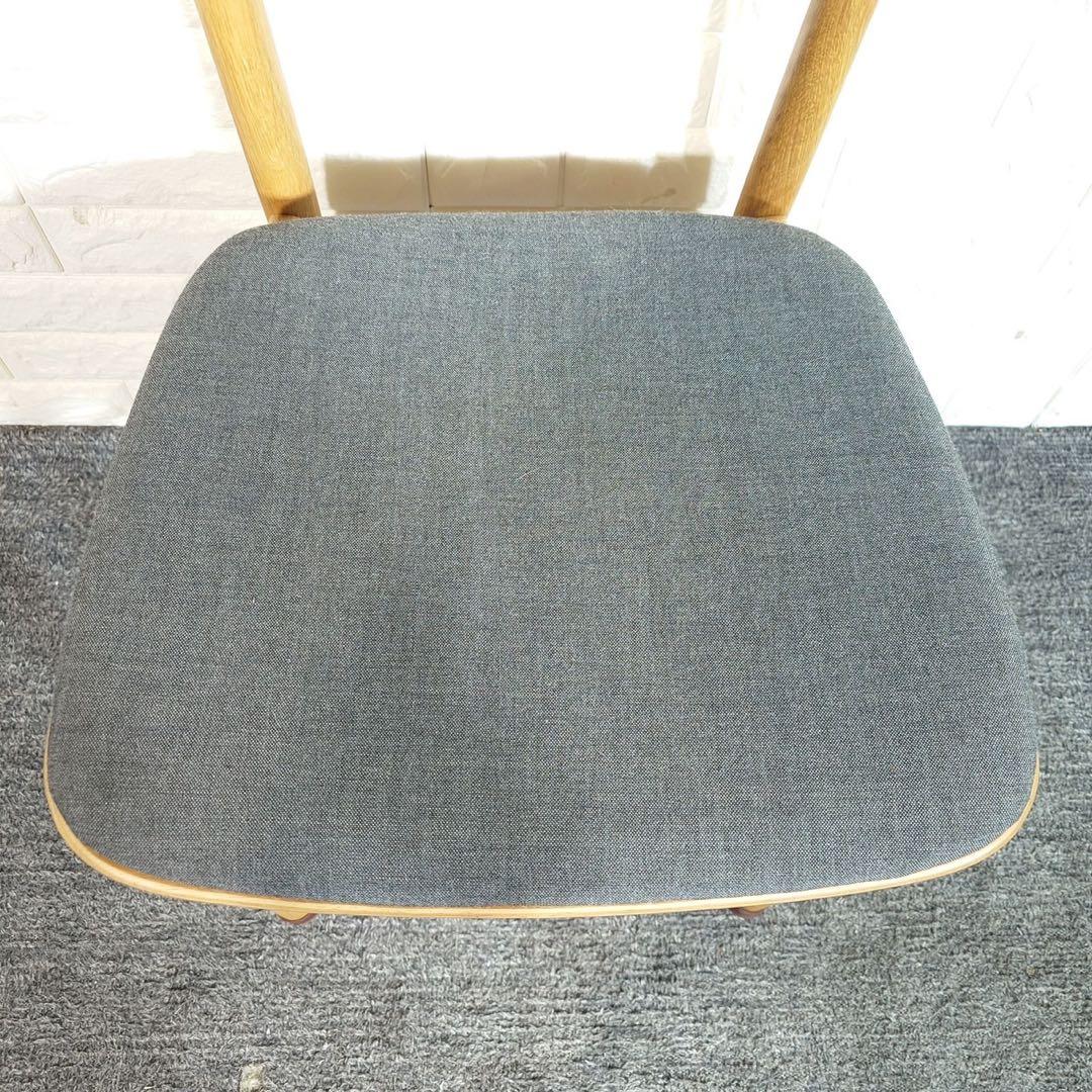 無印良品 ラウンドチェア 布座 オーク材 ダイニングチェア 椅子 D087