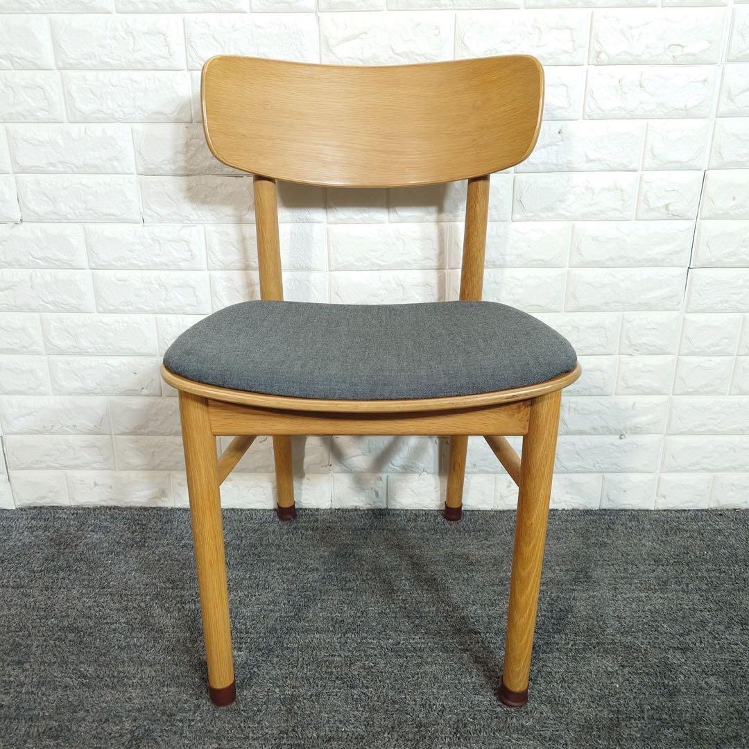 無印良品 ラウンドチェア 布座 オーク材 ダイニングチェア 椅子 D087