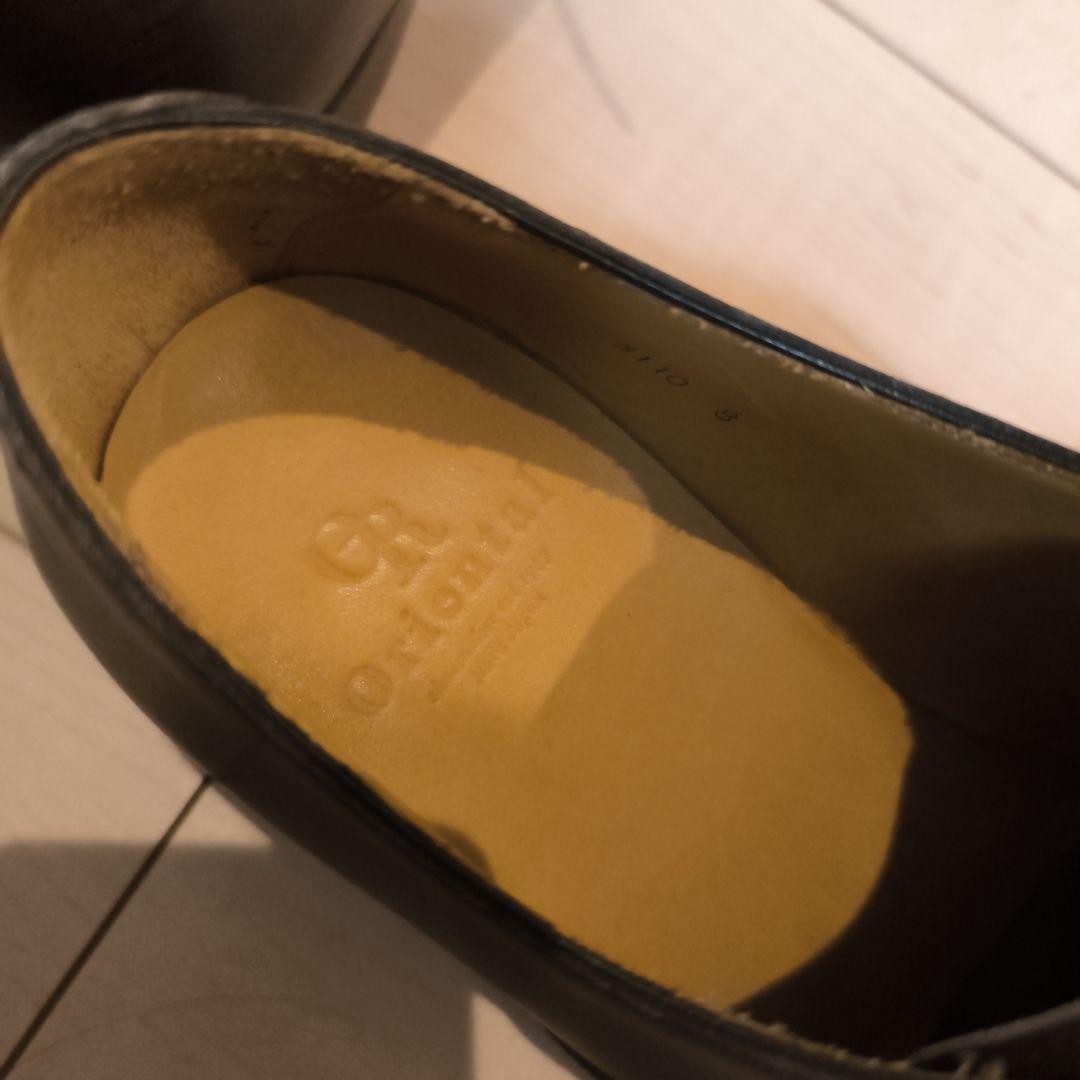 オリエンタルシューズ ブラウン レザー キャップトゥ ドレスシューズ