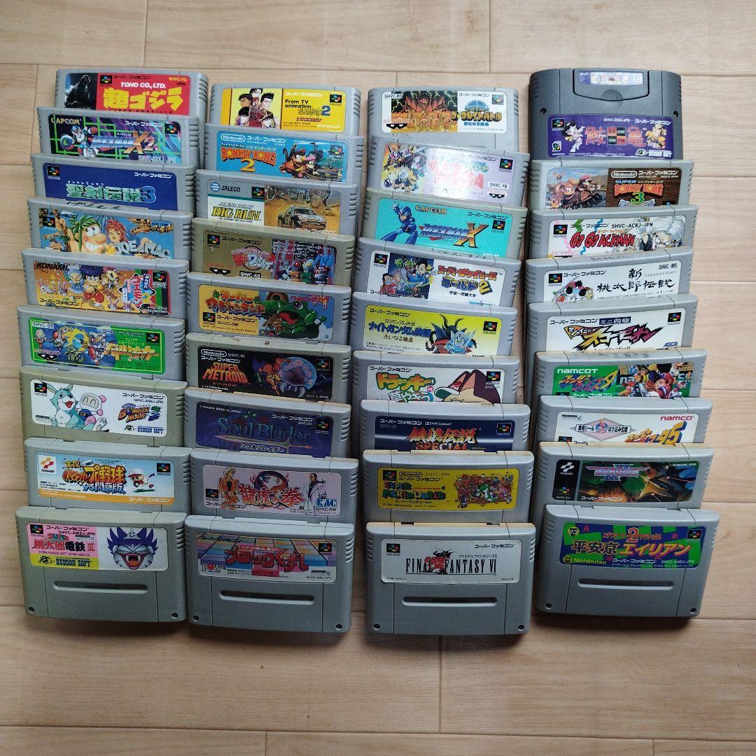 ゲームまとめ売り　スーパーファミコン本体　カセット36本　 動作確認済