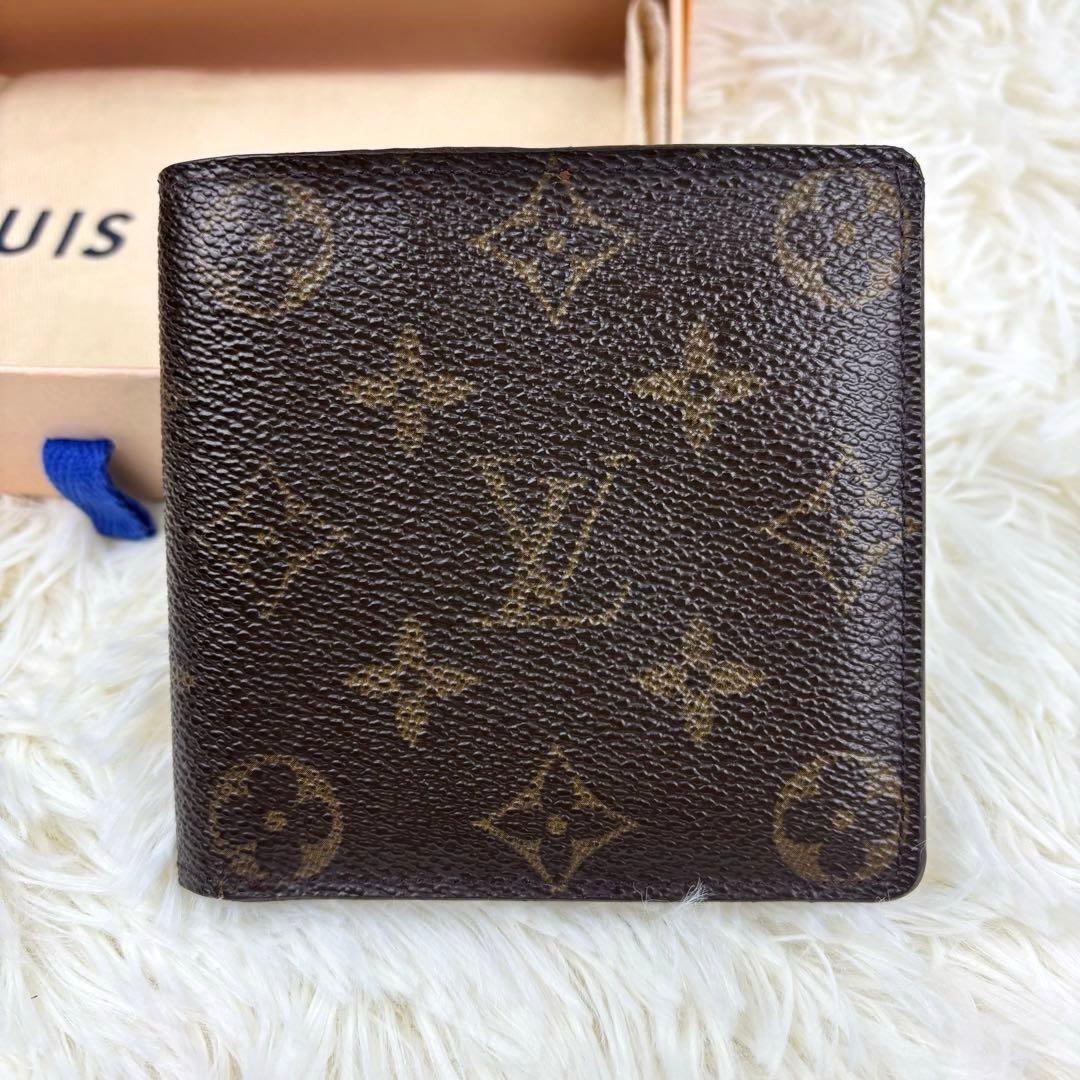 【美品】ルイヴィトン モノグラム ポルトフォイユマルコ 二つ折 財布