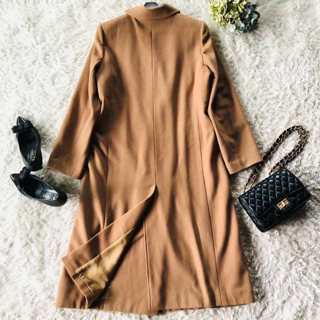 美品✨フォクシー ロングコート 高級カシミヤ100% ダブルブレスト ブラウン