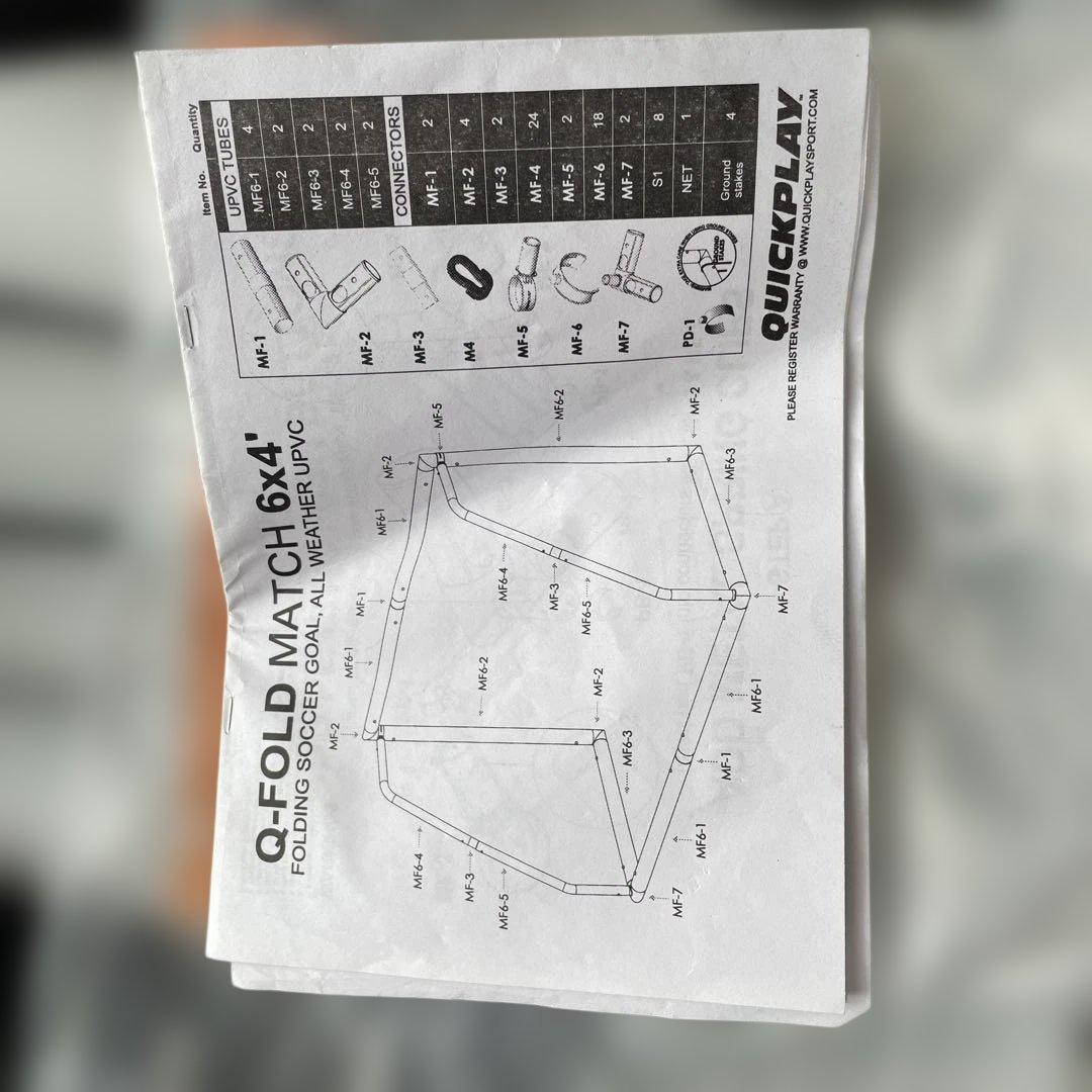 Q-FOLD MATCH 6x4 折りたたみサッカーゴール　×2
