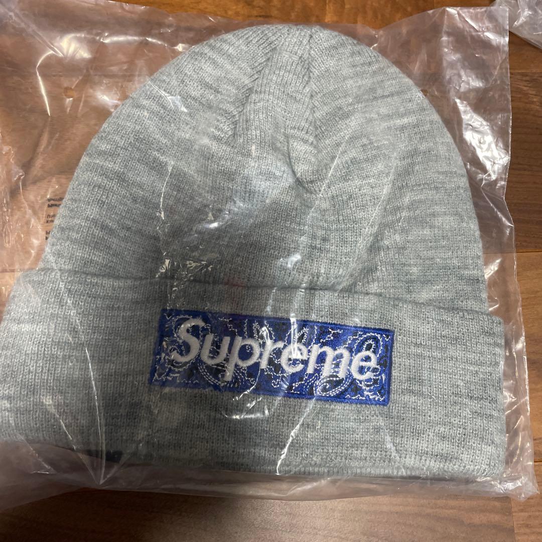 帽子 Supreme Bandana Box Logo Beanie Gray