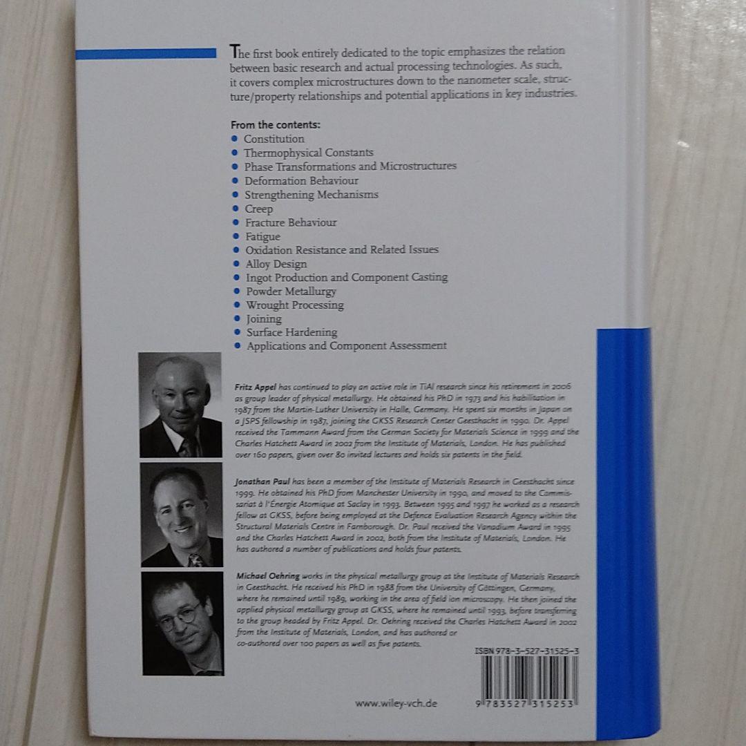 洋書 Gamma Titanium Aluminide Alloys