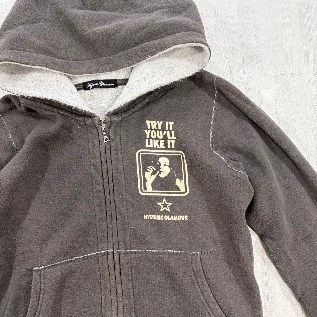 希少 HYSTERIC GLAMOUR ヒスガール 裏起毛 フルジップパーカー