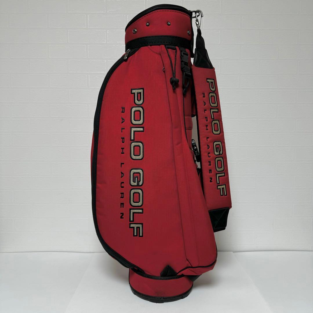 【貴重】POLO GOLF ラルフローレン キャディバッグ 口枠3分割 レッド