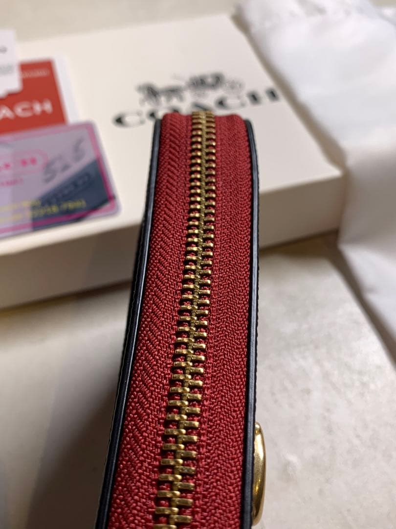 【新品未使用】COACH アコーディオン ジップ ウォレット　ボルドー
