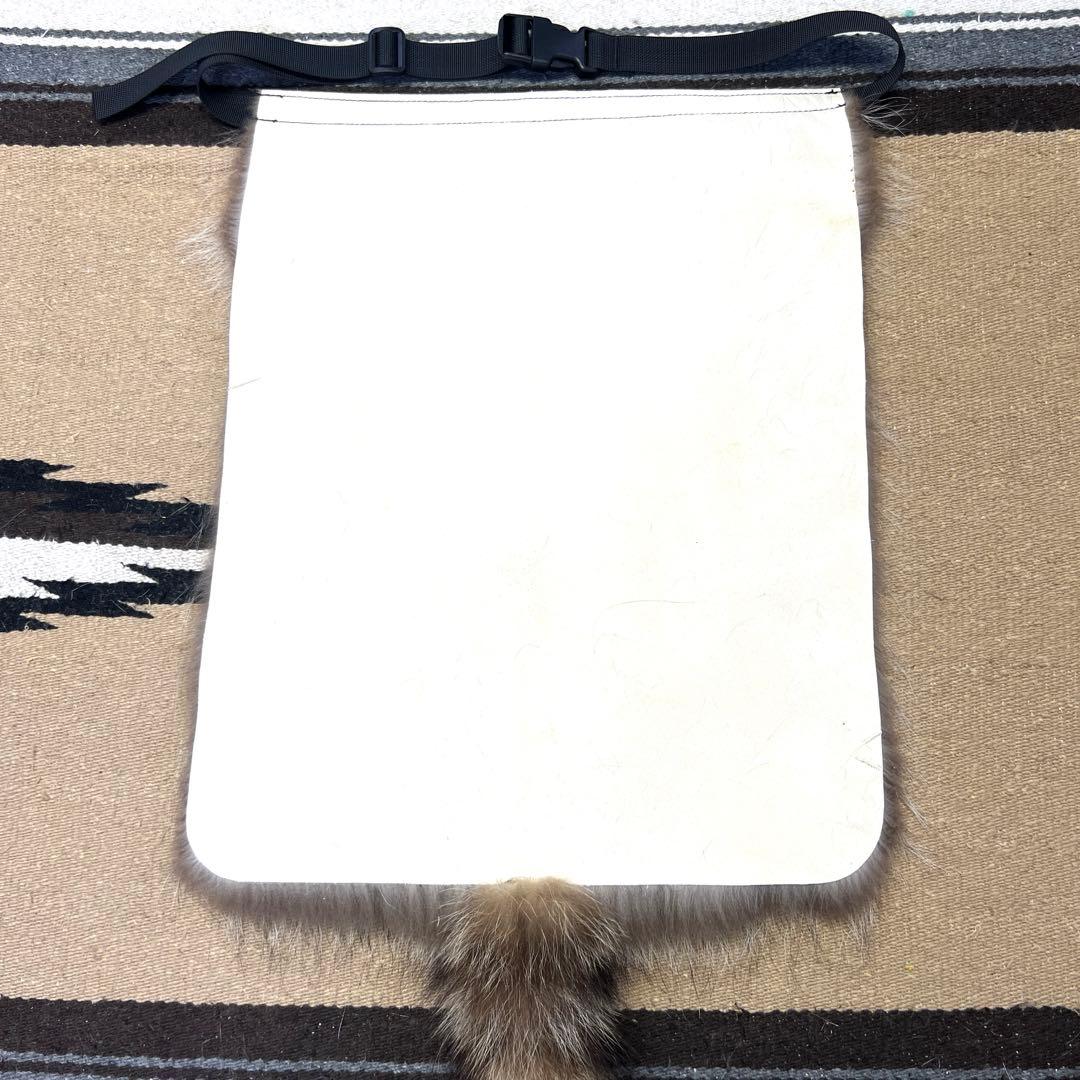 極上特大ラクーン　尻あて腰当尻皮　登山　スキー　キャンプ　ヒップガード　毛皮敷物