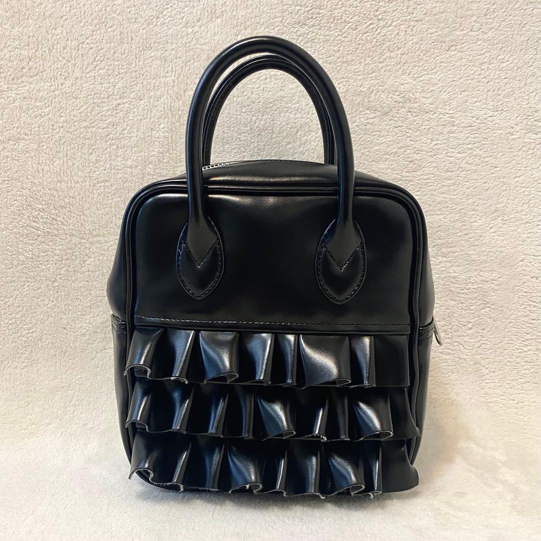 正規品 コムデギャルソン GIRL ♡ フリル ハンドバック ミニボストン 黒