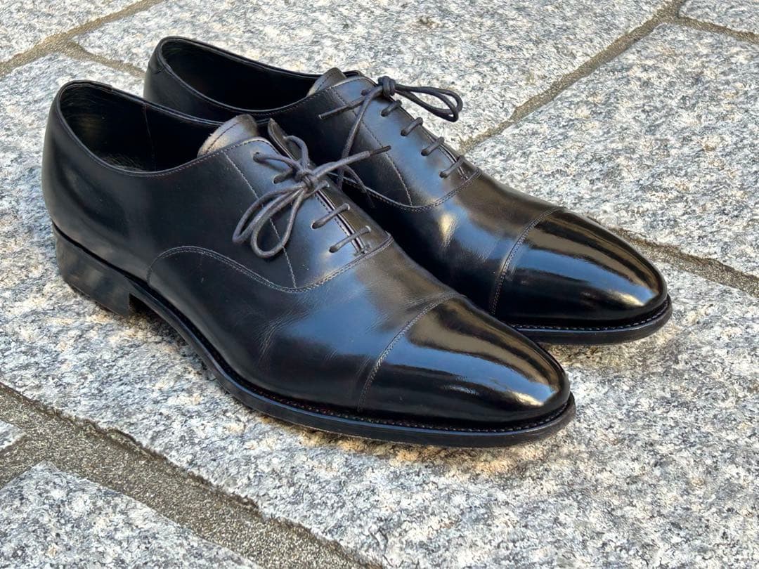 トレーディングポスト　ストレートチップ黒　UK9