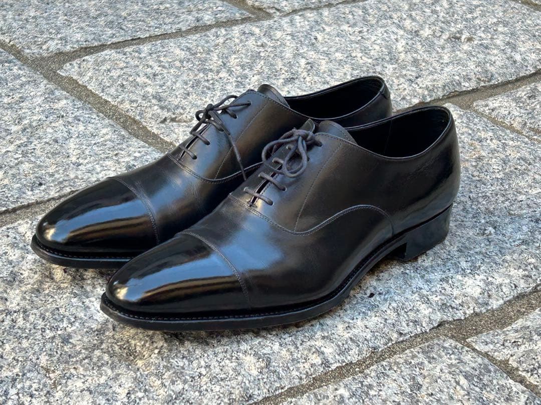 トレーディングポスト　ストレートチップ黒　UK9