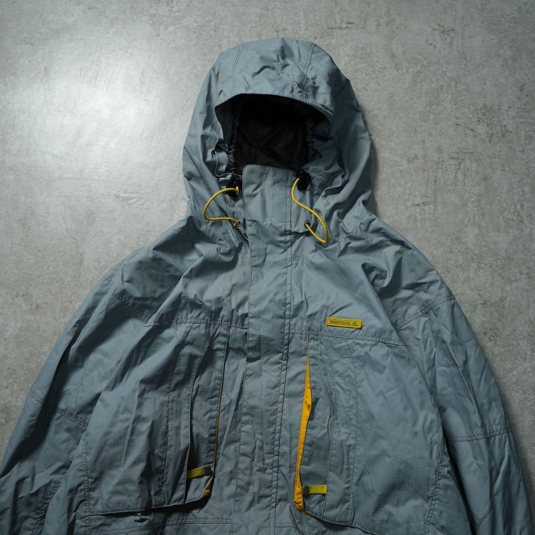 y2k ナイロンシェルジャケットシルバー テック系 archive 00s
