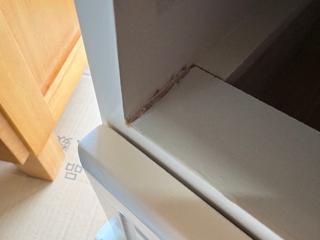 訳あり品！【119】フレンチ調ホワイトチェスト三段四つ引き木製収納家具姫系タンス