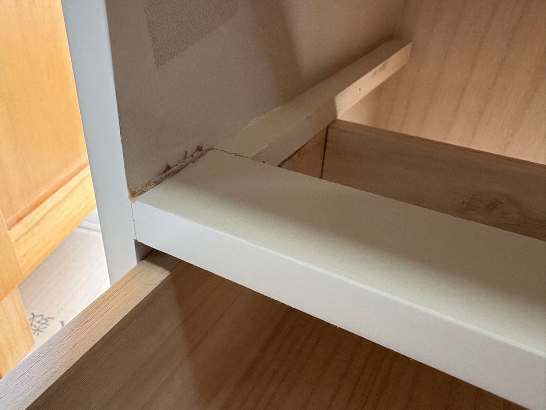 訳あり品！【119】フレンチ調ホワイトチェスト三段四つ引き木製収納家具姫系タンス