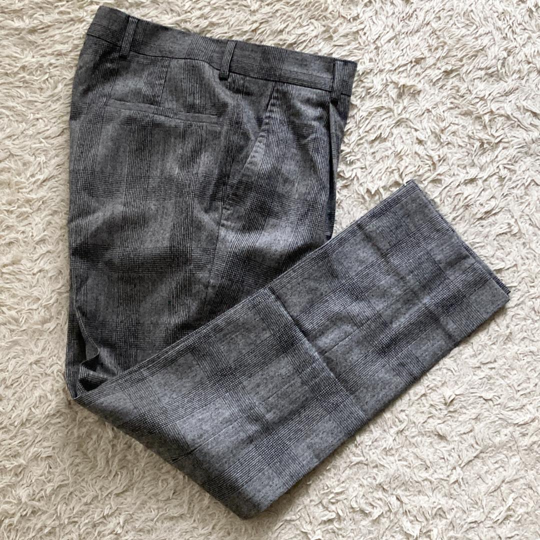 ブルネロクチネリ　パンツ　44　トラウザーズ　チェック　グレー