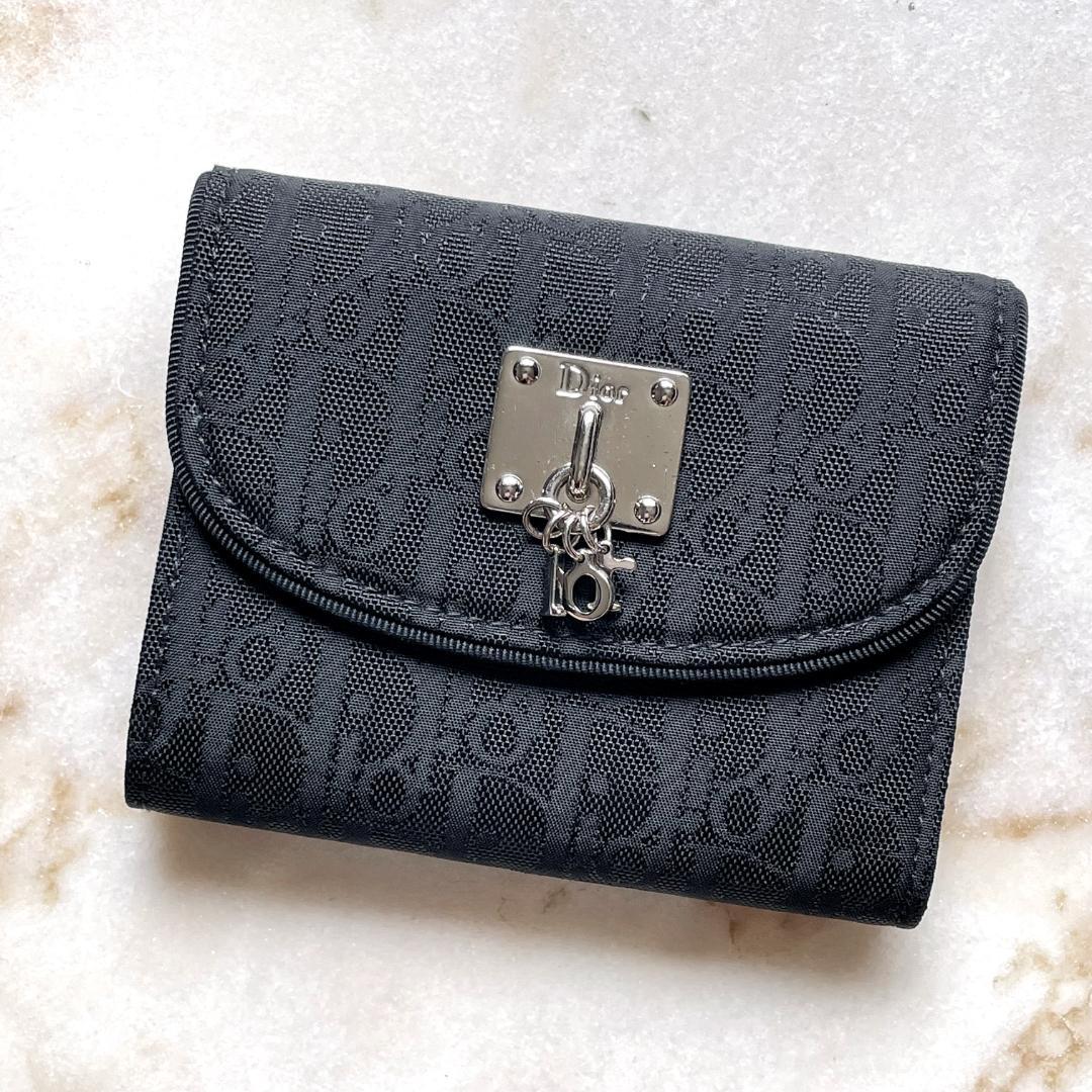 597Christian Dior クリスチャンディオール トロッター 財布 黒