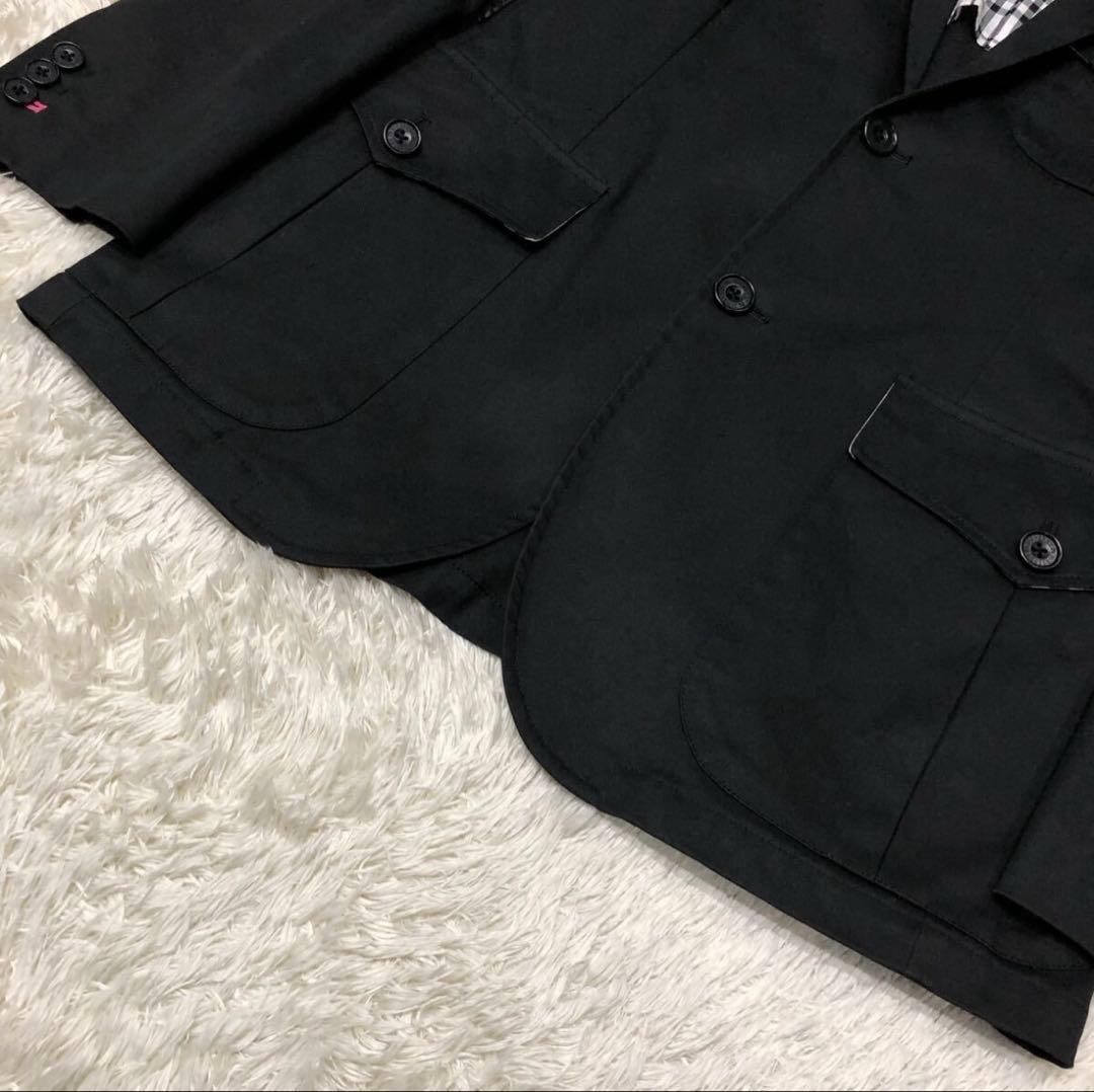 ノバチェックBURBERRY BLACK LABEL テーラードジャケット 黒