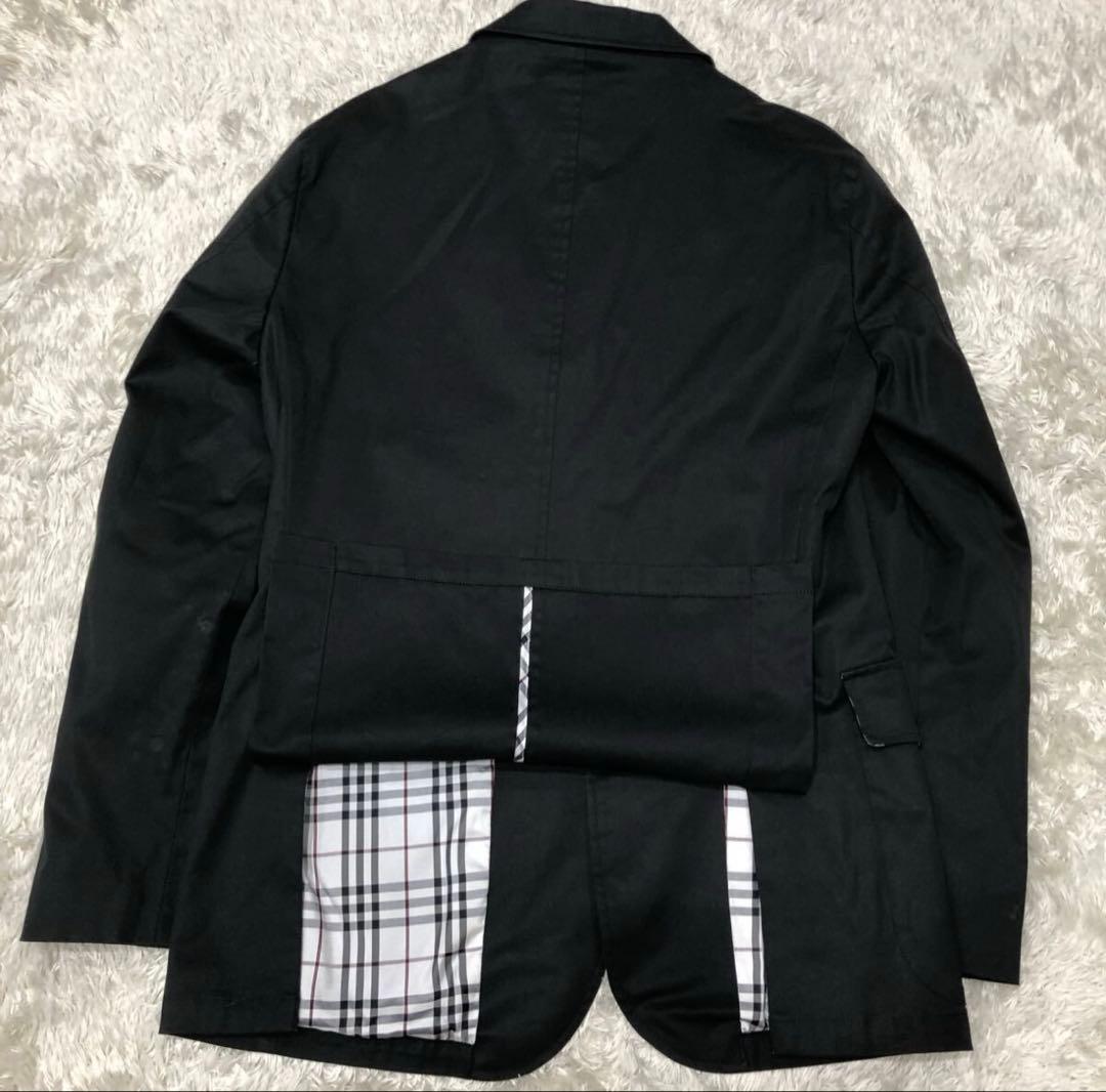 ノバチェックBURBERRY BLACK LABEL テーラードジャケット 黒