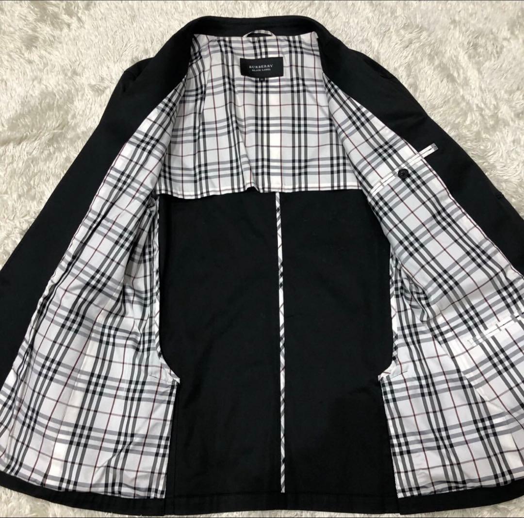 ノバチェックBURBERRY BLACK LABEL テーラードジャケット 黒