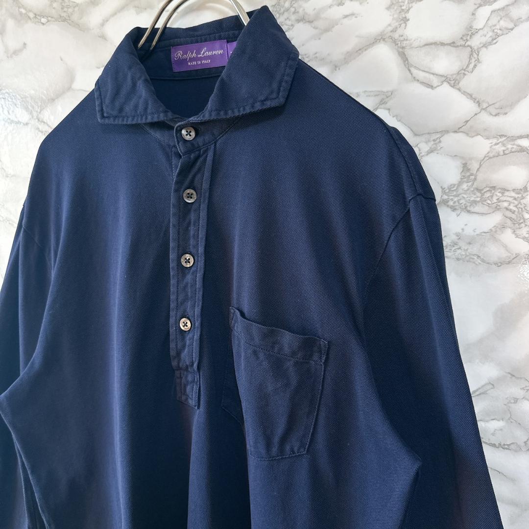 Ralph Lauren コットン 長袖ポロシャツ Sサイズ パープルレーベル