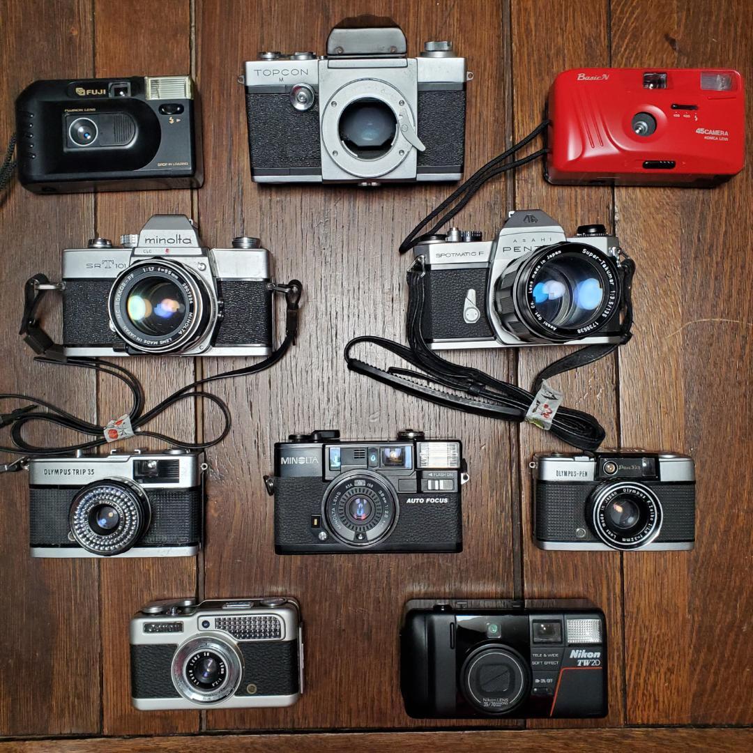 シャッター音確認済 フィルムカメラ10台 Canon Nikon TOPCON