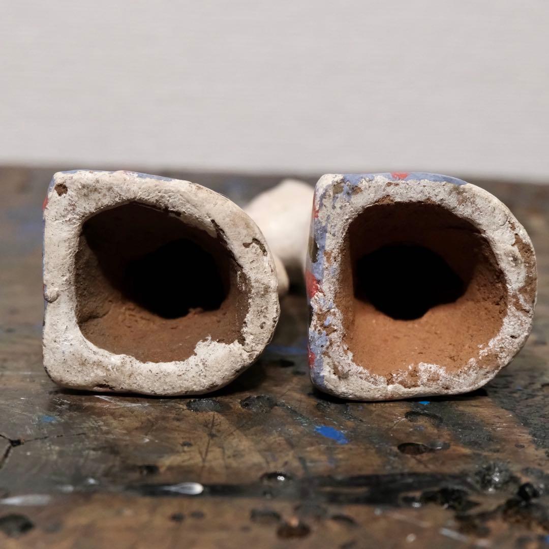 H*k様 古作 大正 昭和 戦前 陶器人形 稲荷 狐 セット 民藝 オブジェ ア