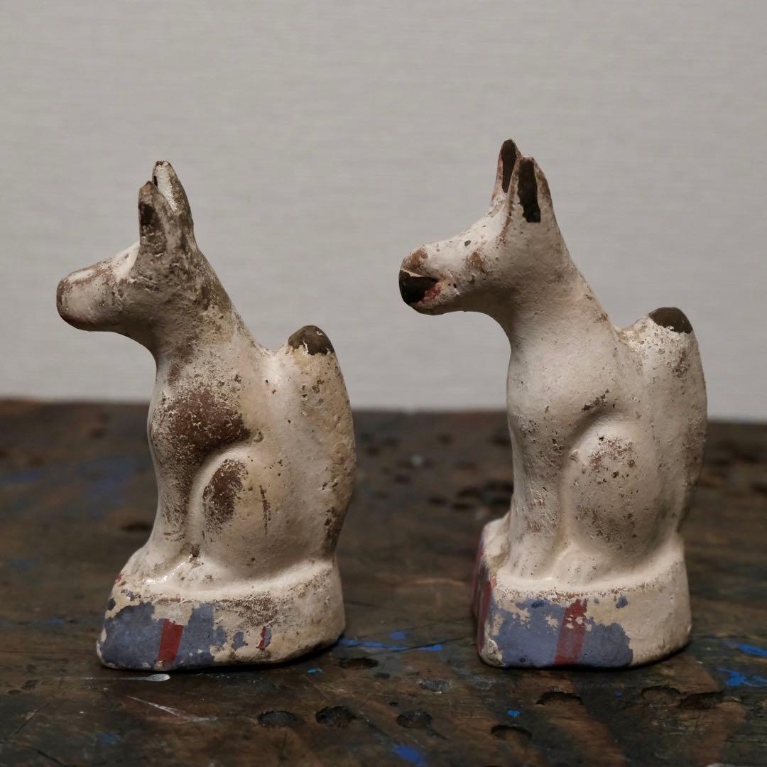 H*k様 古作 大正 昭和 戦前 陶器人形 稲荷 狐 セット 民藝 オブジェ ア