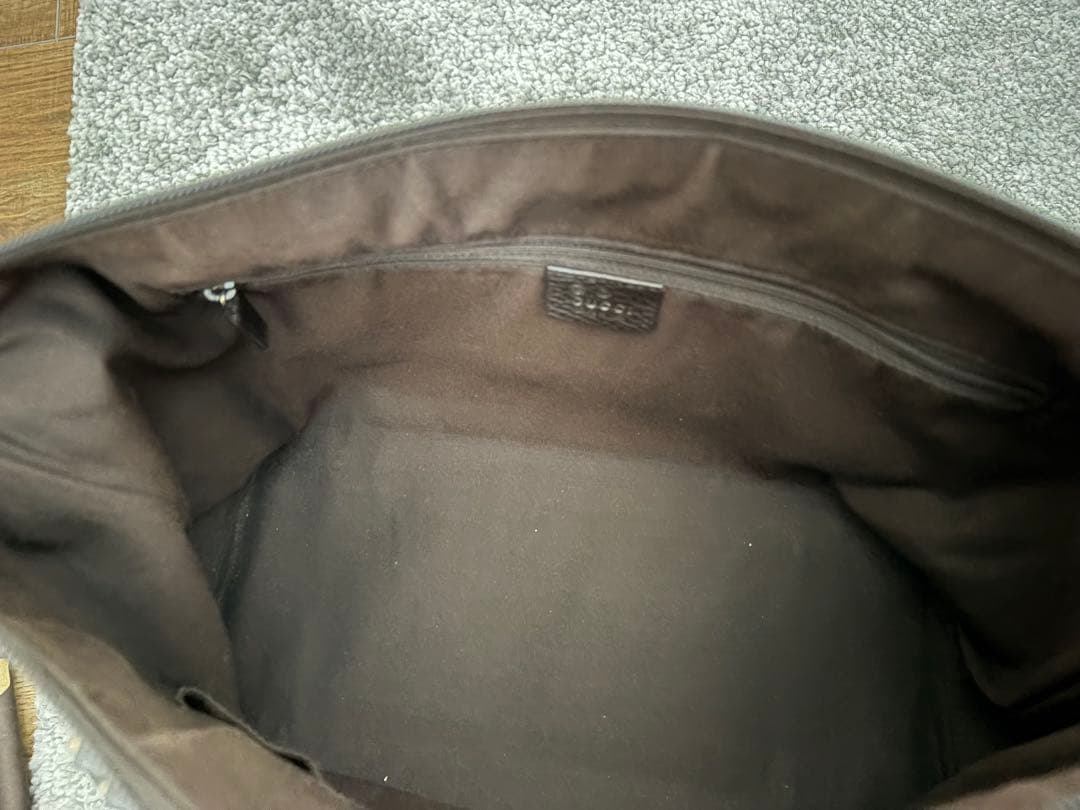 GUCCI ブラウン GGパターン トートバッグキャンパスレザーグッチ