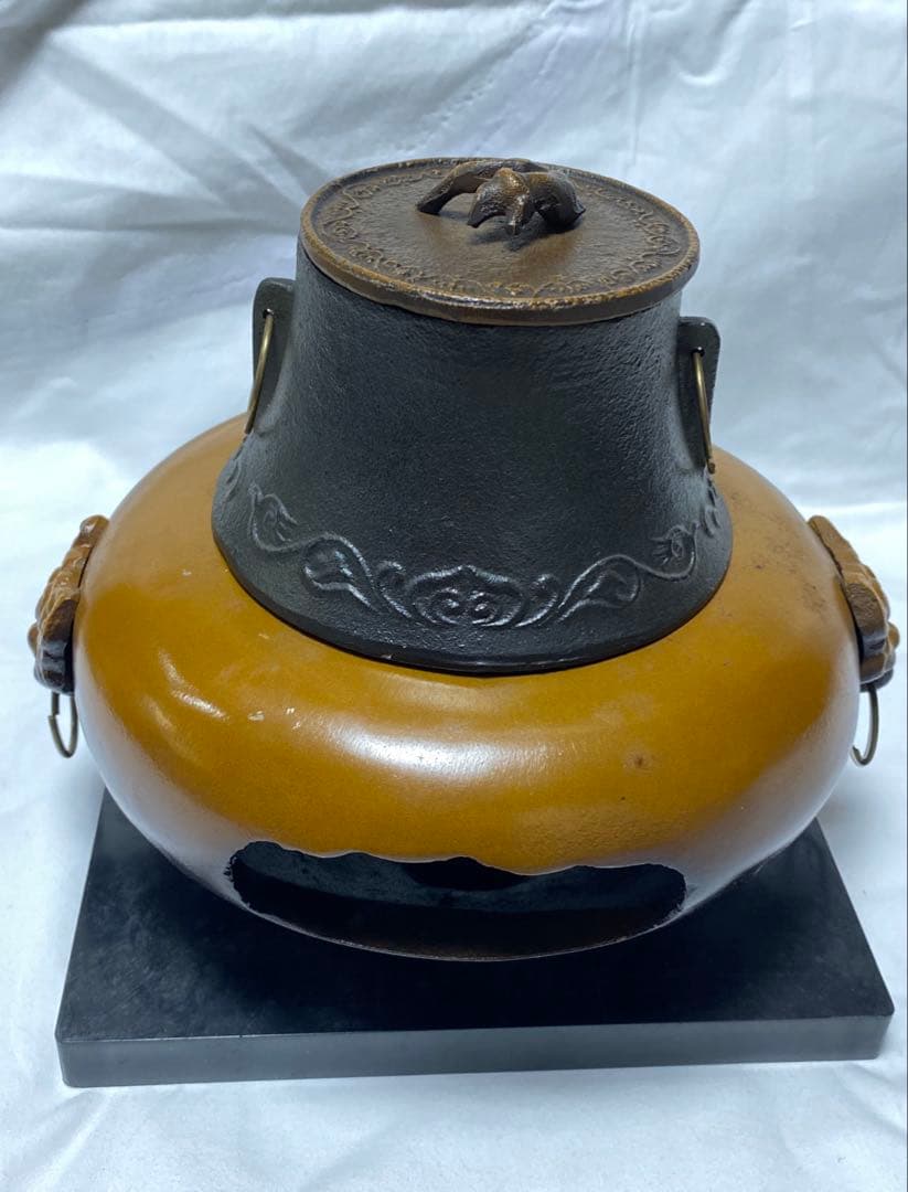 唐銅 鬼面風炉釜　コレクション用