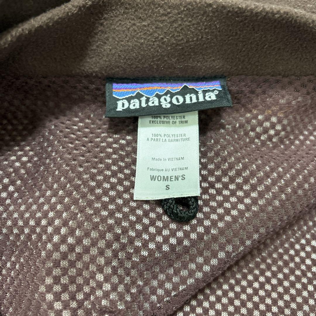 Patagonia フード付きジャケット 紫茶チェック　マウンテンパーカー