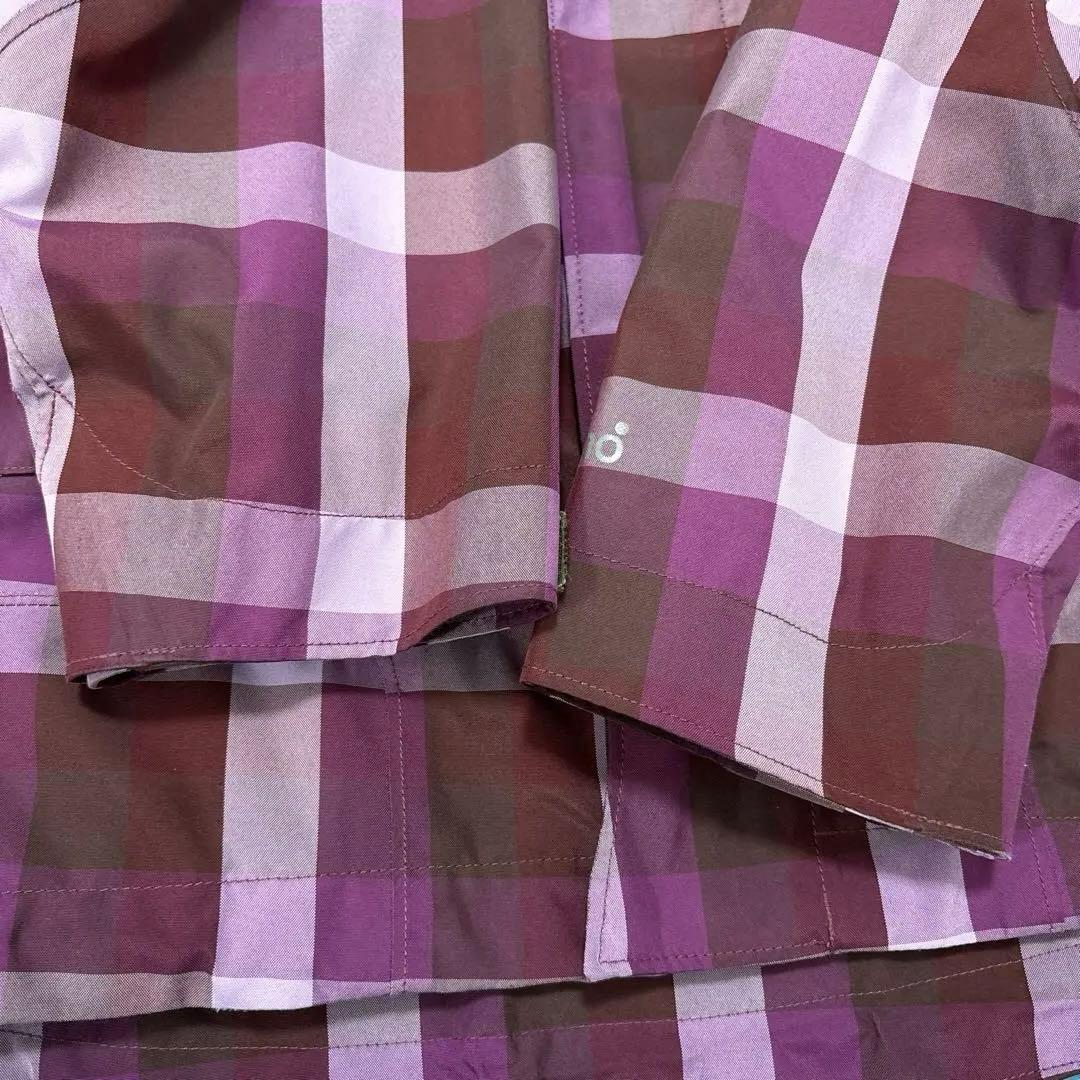 Patagonia フード付きジャケット 紫茶チェック　マウンテンパーカー