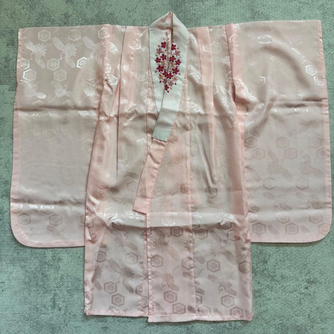 七五三 花ひめ　赤とピンク花柄　三歳　着物　箱付きです