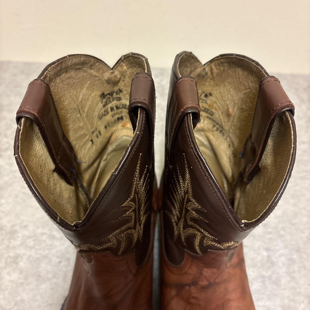 希少 Tony Lama ウエスタンブーツ 刺繍 リザードトゥ Y2K 25EE