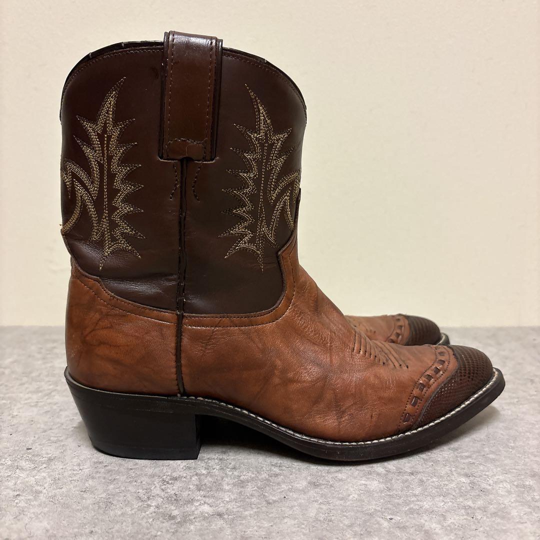 希少 Tony Lama ウエスタンブーツ 刺繍 リザードトゥ Y2K 25EE