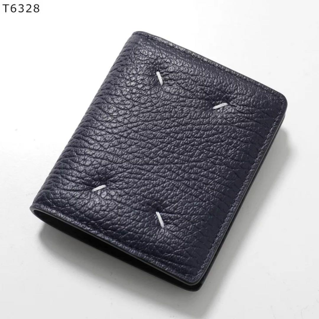 【新品】メゾン マルジェラ　レザー ポッパー ウォレットS56UI0140 紺色