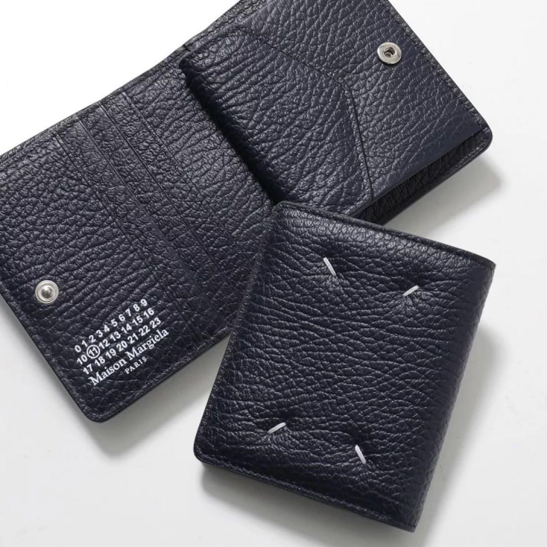 【新品】メゾン マルジェラ　レザー ポッパー ウォレットS56UI0140 紺色