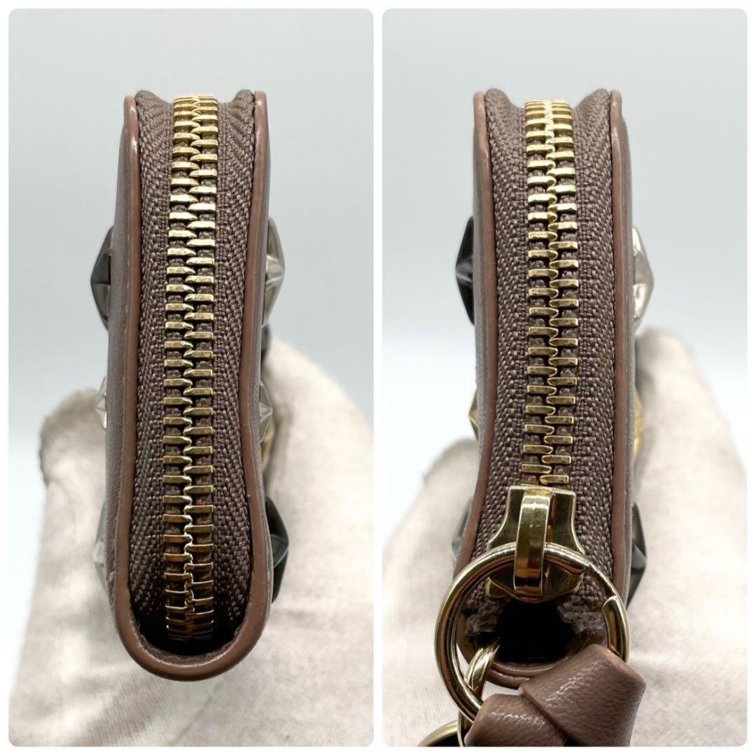 未使用級✨ジミーチュウ CADT LTR キーケース スタッズ ベージュ系