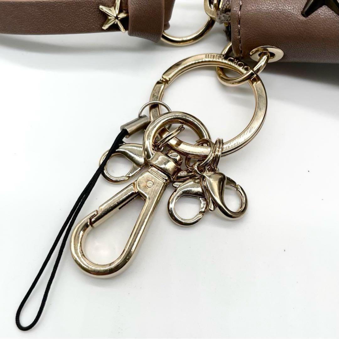 未使用級✨ジミーチュウ CADT LTR キーケース スタッズ ベージュ系